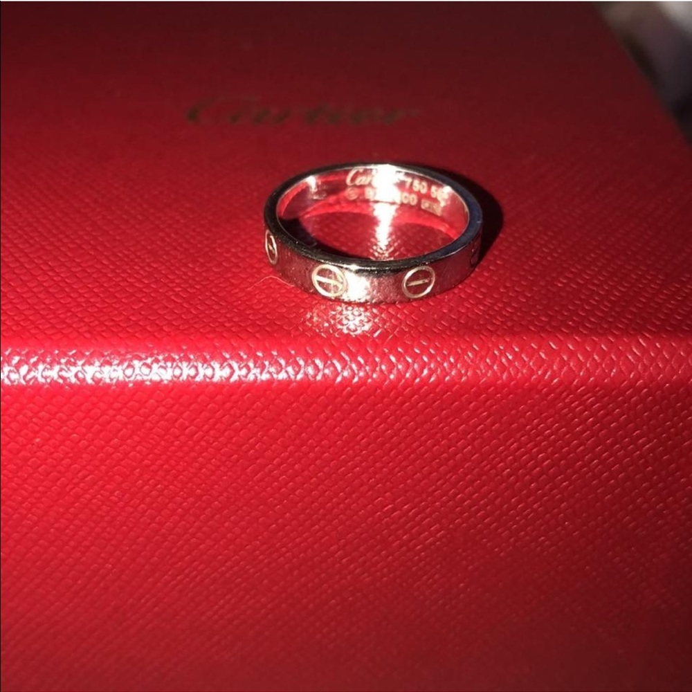 Cartier love white gold wedding band 50
